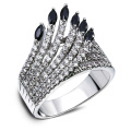 Hollow Design Cubic Zircon Indians Plume Femmes CZ Ring